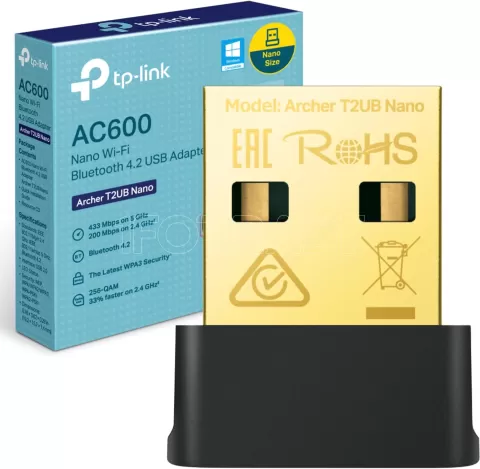 Photo de Mini Carte Réseau USB WiFi TP-Link Archer T600UB Nano (AC600)