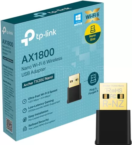Photo de Mini Carte Réseau USB WiFi TP-Link Archer TX20U Nano (AX1800)