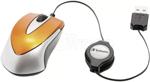 Photo de Mini Souris filaire (rétractable) Verbatim Go Mini (Orange)