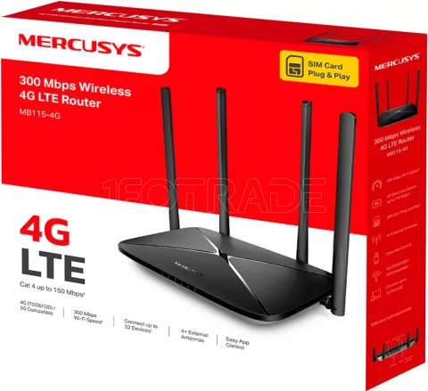 Photo de Modem Routeur WiFi 4G Mercusys MB115-4G (Noir)