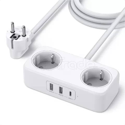 Multiprise 2 prises uGreen + 3xUSB 100W (Blanc) pour professionnel