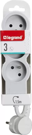 Photo de Multiprise 3 prises Legrand 1,5m (Blanc)
