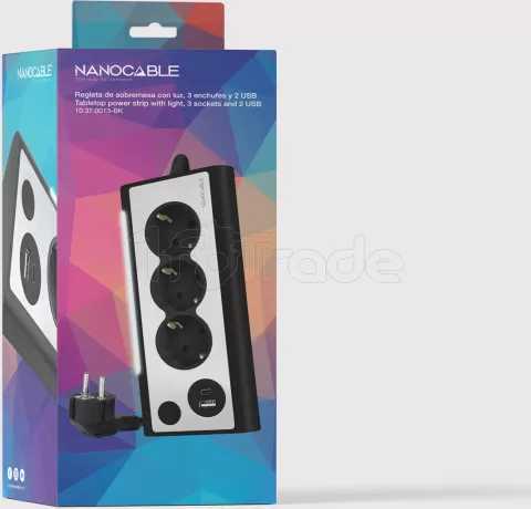 Photo de Multiprise 3 prises Nanocable + 1x USB-A et 1x USB-C 1.5m