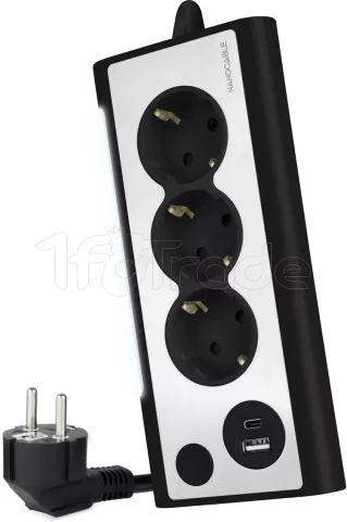 Photo de Multiprise 3 prises Nanocable + 1x USB-A et 1x USB-C 1.5m