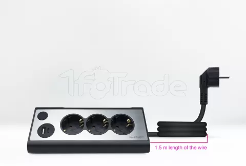 Photo de Multiprise 3 prises Nanocable + 1x USB-A et 1x USB-C 1.5m