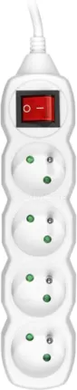 Photo de Multiprise 4 prises Tracer PowerCord + Interrupteur 3m (Blanc)