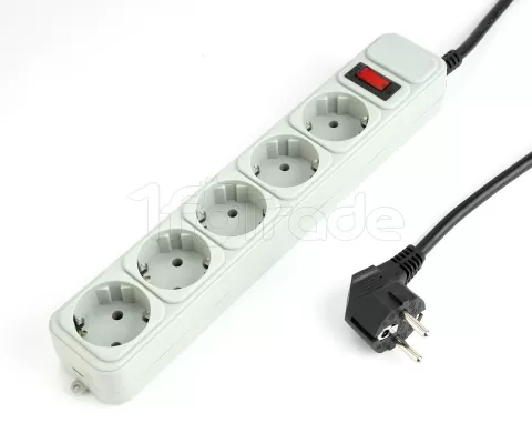 Photo de Multiprise 5 prises Gembird avec interrupteur 1,8m (Blanc)