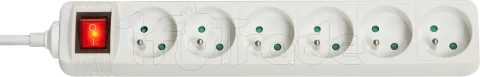 Photo de Multiprise 6 prises Lindy + Interrupteur 1.40m (Blanc)