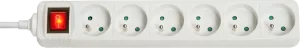 Photo de Multiprise 6 prises Lindy + Interrupteur 1.40m (Blanc)
