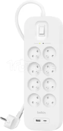 Photo de Multiprise 8 prises Belkin + Interrupteur (Blanc)