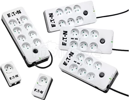 Photo de Multiprise Surtension Eaton Protection Box 8 prises + USB (Blanc)