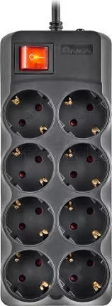 Photo de Multiprise Surtension NGS Surge Pole 800 - 8 prises + Interrupteur 1,50m (Noir)