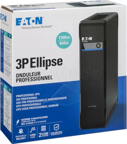 Photo de Onduleur Eaton 3P Ellipse USB - 1300VA (Prises IEC)
