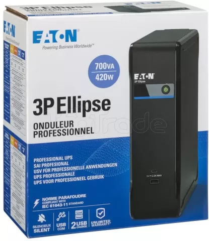 Photo de Onduleur Eaton 3P Ellipse USB - 700VA (Prises EU)