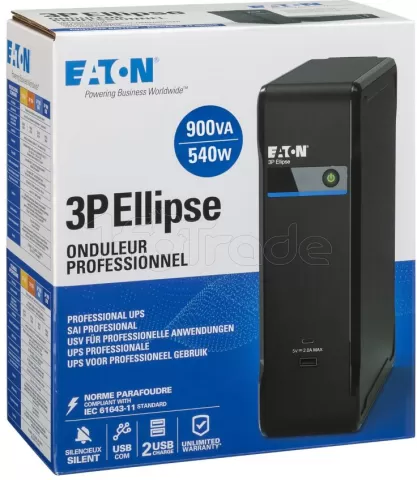 Photo de Onduleur Eaton 3P Ellipse USB - 900VA (Prises IEC)