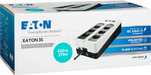 Photo de Onduleur Eaton 3S Gen 2 FR - 450VA (Blanc/Noir)