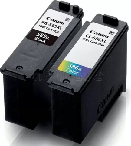 Photo de Pack 2 cartouches d'encre Canon PG-585XL/CL-586XL Photo Value (Noir + Couleurs) + 50x Papiers photo