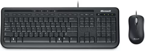 Photo de Pack 2en1 (Clavier/Souris) Microsoft Wired Desktop 600 (Noir)