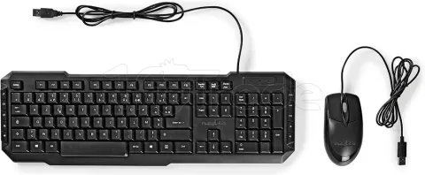 Photo de Pack 2en1 (Clavier/Souris) Nedis KBMC100BKFR (Noir)