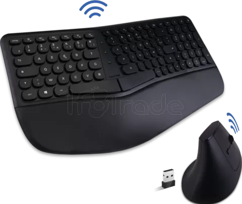 Photo de Pack 2en1 (Clavier/Souris) sans fil Advance SmartErgo (Noir)