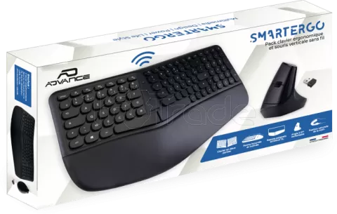 Photo de Pack 2en1 (Clavier/Souris) sans fil Advance SmartErgo (Noir)