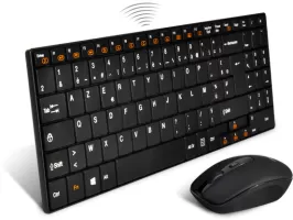 Photo de Pack 2en1 (Clavier/Souris) sans fil Advance Wireless Combo Extra Plat (Noir)