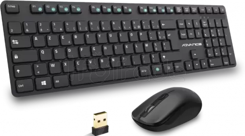 Photo de Pack 2en1 (Clavier/Souris) sans fil Advance WorkMate Plus (Noir)