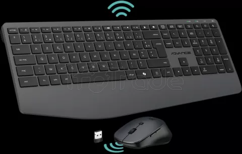 Photo de Pack 2en1 (Clavier/Souris) sans fil Advance X-Type (Noir)