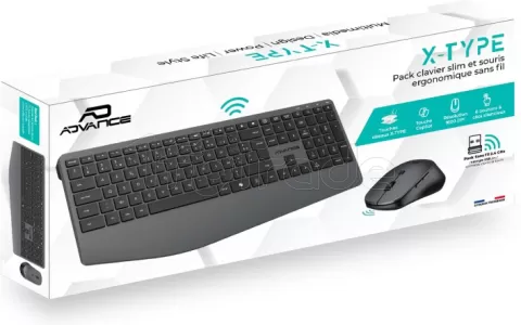 Photo de Pack 2en1 (Clavier/Souris) sans fil Advance X-Type (Noir)