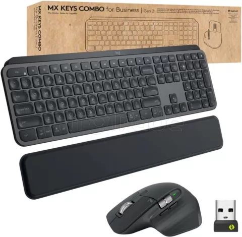 Photo de Pack 2en1 (Clavier/Souris) sans fil Logitech MX Keys Combo for Business (Noir)