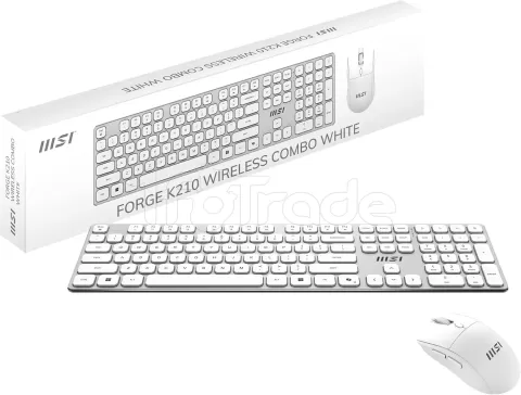 Photo de Pack 2en1 (Clavier/Souris) sans fil MSI Forge K210 Wireless Combo (Blanc)
