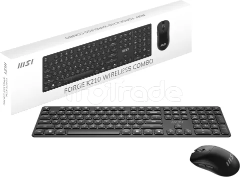 Photo de Pack 2en1 (Clavier/Souris) sans fil MSI Forge K210 Wireless Combo (Noir)