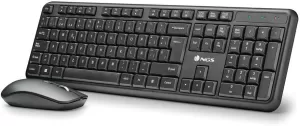 Photo de Pack 2en1 (Clavier/Souris) sans fil NGS Serenity Silencieux (Noir)