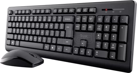 Photo de Pack 2en1 (Clavier/Souris) sans fil Trust Primo QWERTY (Noir)