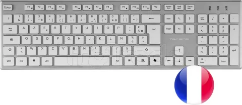 Photo de Pack 3en1 (Clavier/Souris/Tapis) Tacens Zenith (Blanc/Gris)