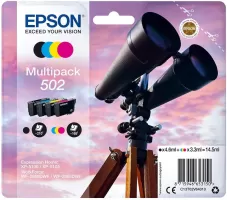 Photo de Pack de 4 Cartouches d'encre Epson Jumelles 502 (Noir + Couleurs)