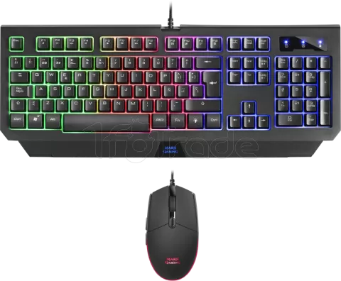 Photo de Pack Gamer 2en1 (Clavier/Souris) Mars Gaming MCP100 RGB (Noir)