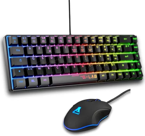Photo de Pack Gamer 2en1 (Clavier/Souris) The G-Lab Combo Hydrogen BKG RGB (Noir)