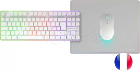 Photo de Pack Gamer 3en1 (Calvier/Souris/Tapis) Mars Gaming MCPWTKL (Blanc)