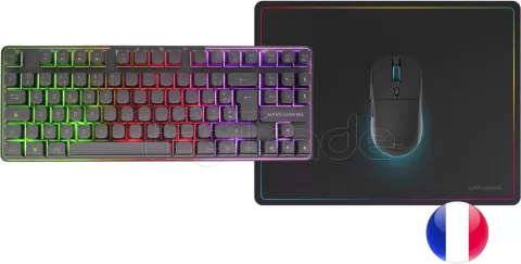 Photo de Pack Gamer 3en1 (Calvier/Souris/Tapis) Mars Gaming MCPWTKL (Noir)