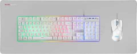 Photo de Pack Gamer 3en1 (Clavier/Souris/Tapis) Mars Gaming MCPX RGB (Blanc)