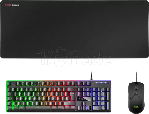 Photo de Pack Gamer 3en1 (Clavier/Souris/Tapis) Mars Gaming MCPX RGB (Noir)