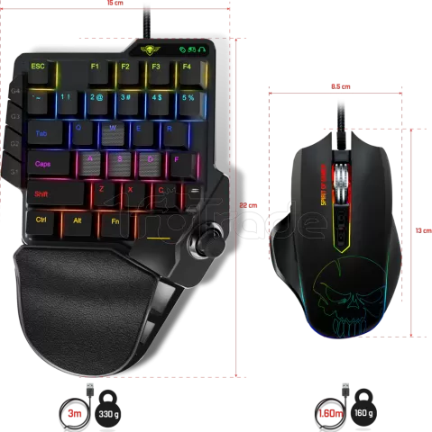 Photo de Pack Gamer 3en1 (Pad/Souris/Tapis) Spirit of Gamer Xpert G900 RGB (Noir)