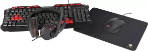 Photo de Pack Gamer 4en1 (Clavier/Souris/Casque/Tapis de souris) Deltaco (Noir)