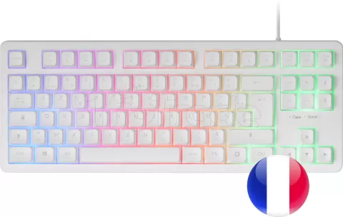 Photo de Pack Gamer 4en1 (Clavier/Souris/Casque/Tapis) Mars Gaming MCP-RGB3 (Blanc)