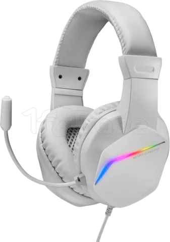 Photo de Pack Gamer 4en1 (Clavier/Souris/Casque/Tapis) Mars Gaming MCP-RGB3 (Blanc)