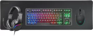 Photo de Pack Gamer 4en1 (Clavier/Souris/Casque/Tapis) Mars Gaming MCP-RGB3 (Noir)