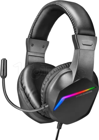 Photo de Pack Gamer 4en1 (Clavier/Souris/Casque/Tapis) Mars Gaming MCP-RGB3 (Noir)