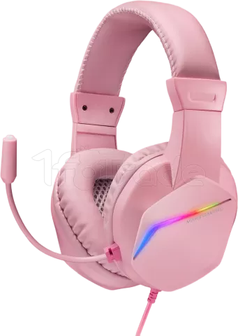Photo de Pack Gamer 4en1 (Clavier/Souris/Casque/Tapis) Mars Gaming MCP-RGB3 (Rose)