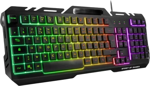 Photo de Pack Gamer 4en1 (Clavier/Souris/Casque/Tapis) Spirit of Gamer Ultimate 300 RGB (Noir)